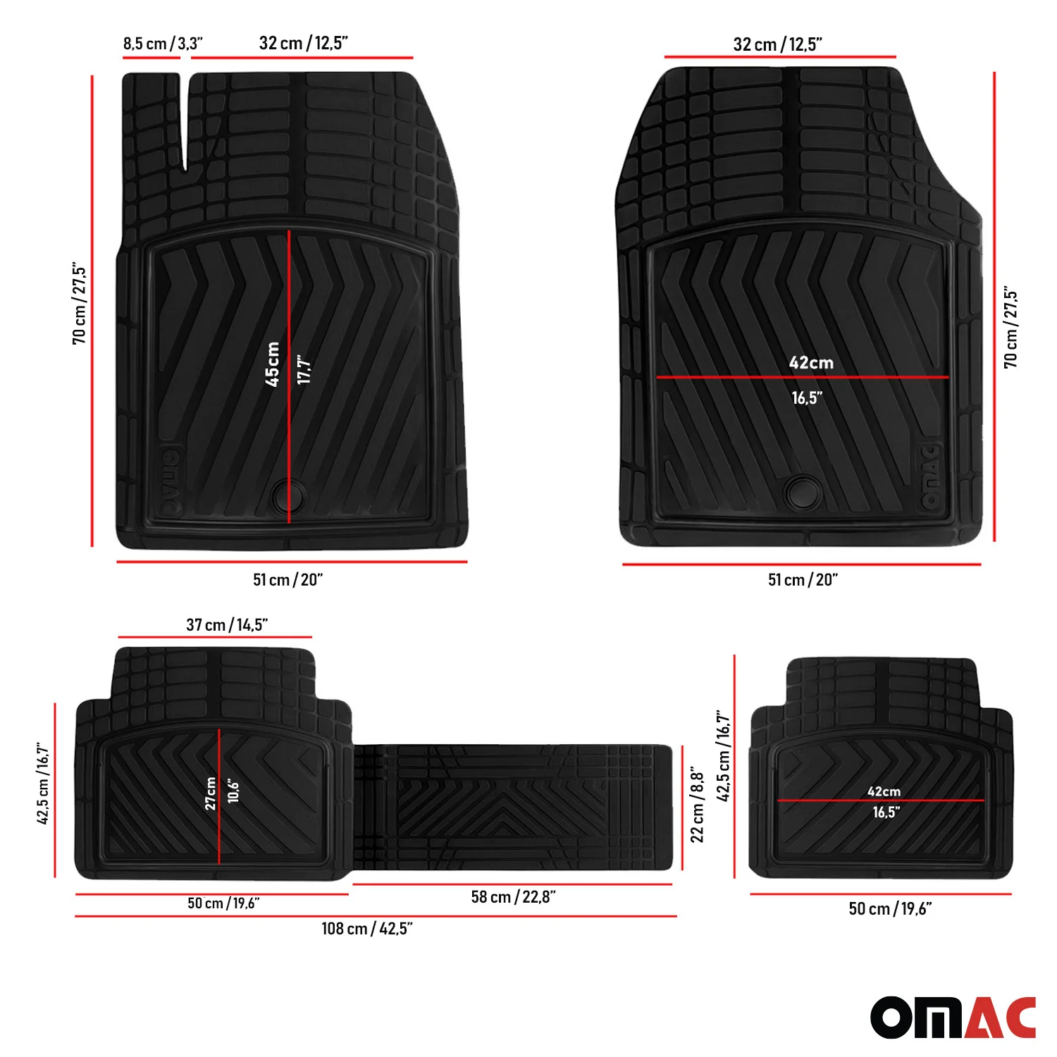 2021-2026 Kia Seltos Semi-Custom fit Floor Mats Liner All Weather 3D Black Waterproof 4Pcs - Image 7