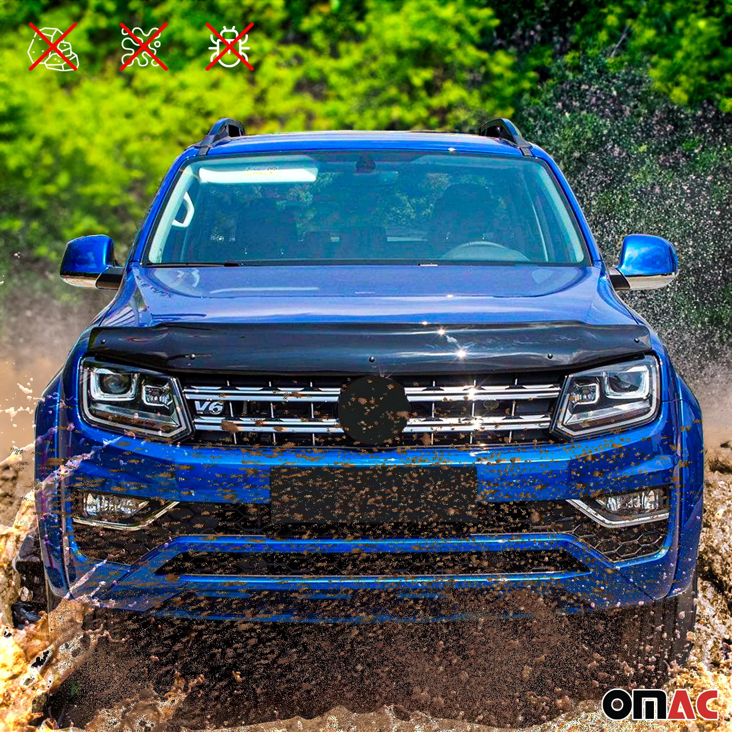 2015-2022 RAM ProMaster Front Bug Shield Hood Deflector 1 Pc Smoke - Image 7