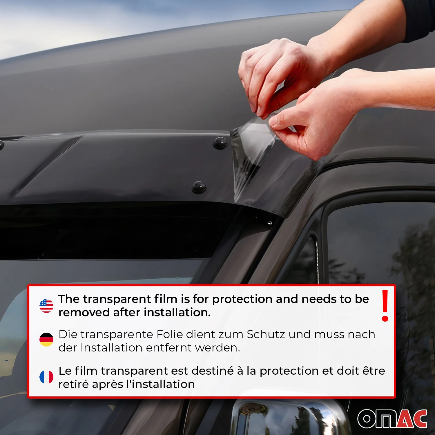 2014-2022 RAM ProMaster Front Windshield Sun Visor 1 Pc Smoke - Image 4