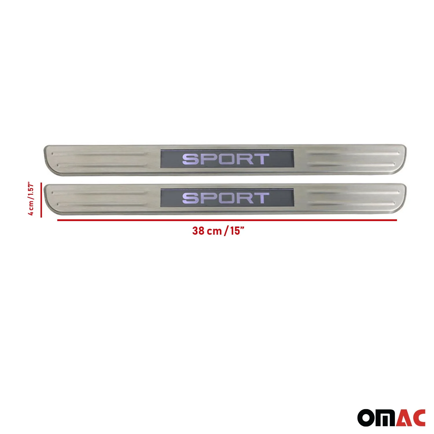 Chevrolet Express Door Sill Scuff Plate Illuminated Sport Stainless Steel Silver 2 Pcs - Image 3