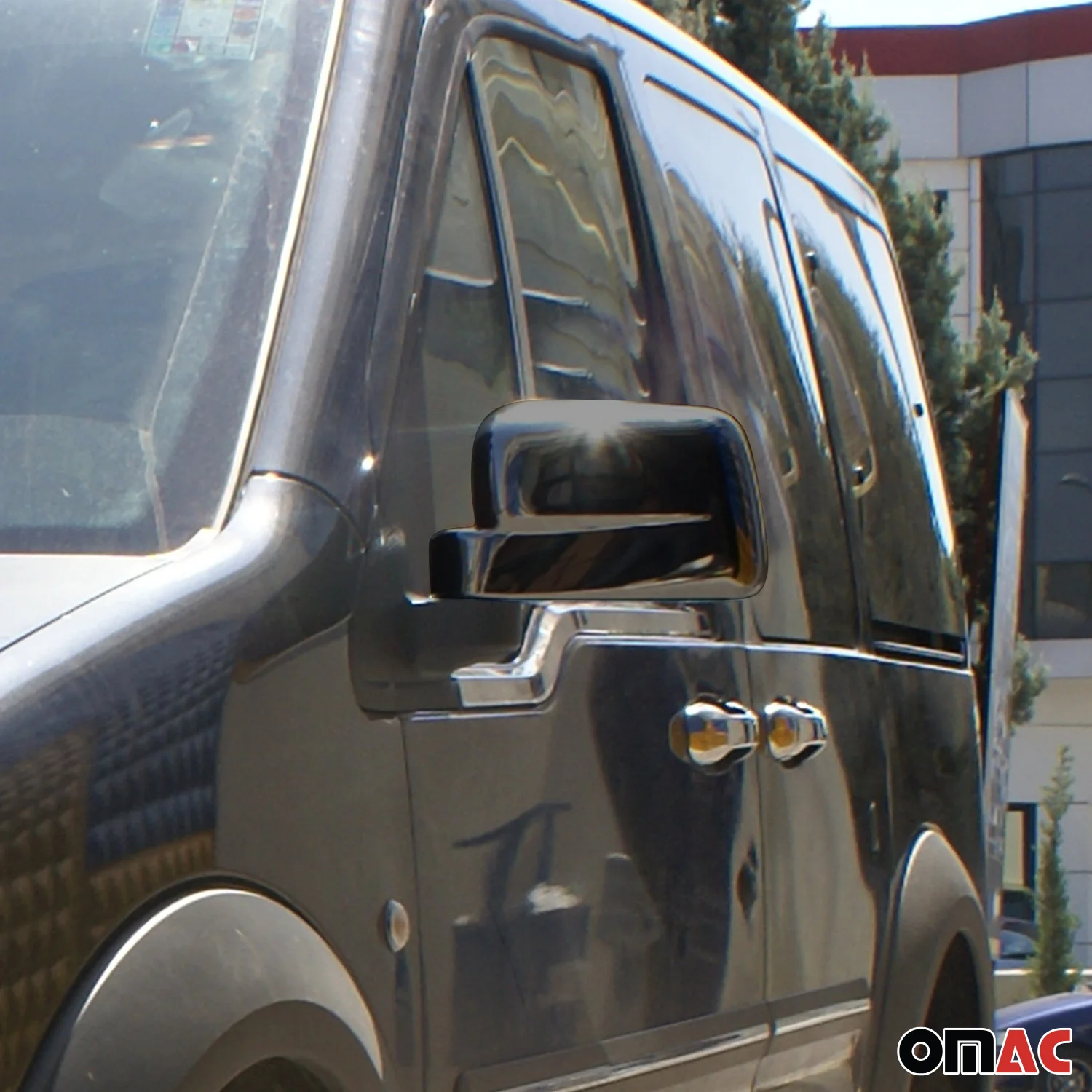 2010-2013 Ford Transit Connect Side Mirror Cover Caps Chrome Dark 2Pcs - Image 3