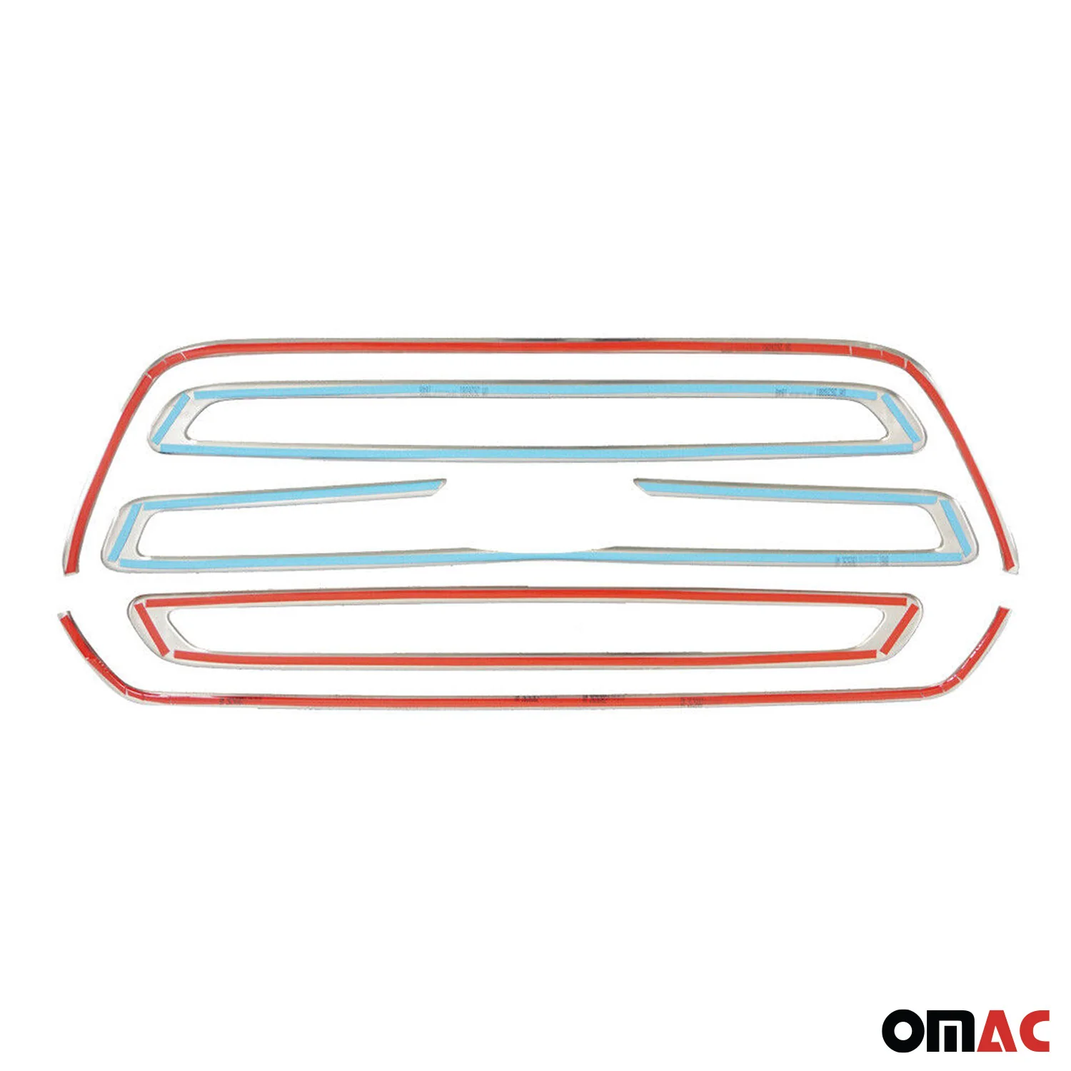 Ford Transit 150 250 350 2015-2019 Pre Facelift Front Bumper Grill Trim Molding Stainless Steel Silver 5Pcs - Image 5