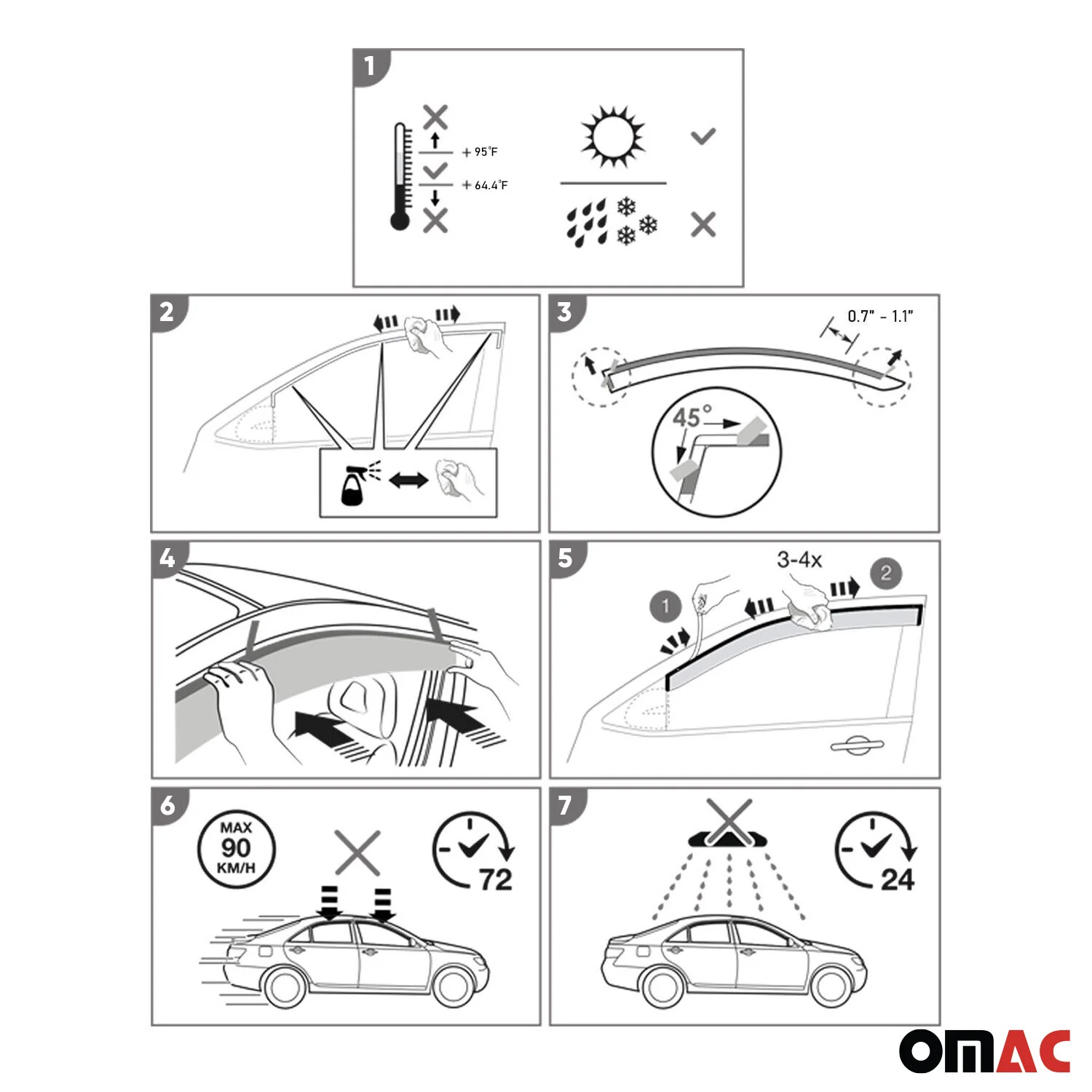 2023-2026 RAM ProMaster Window Visor Vent Rain Deflector 2Pcs Smoke - Image 6
