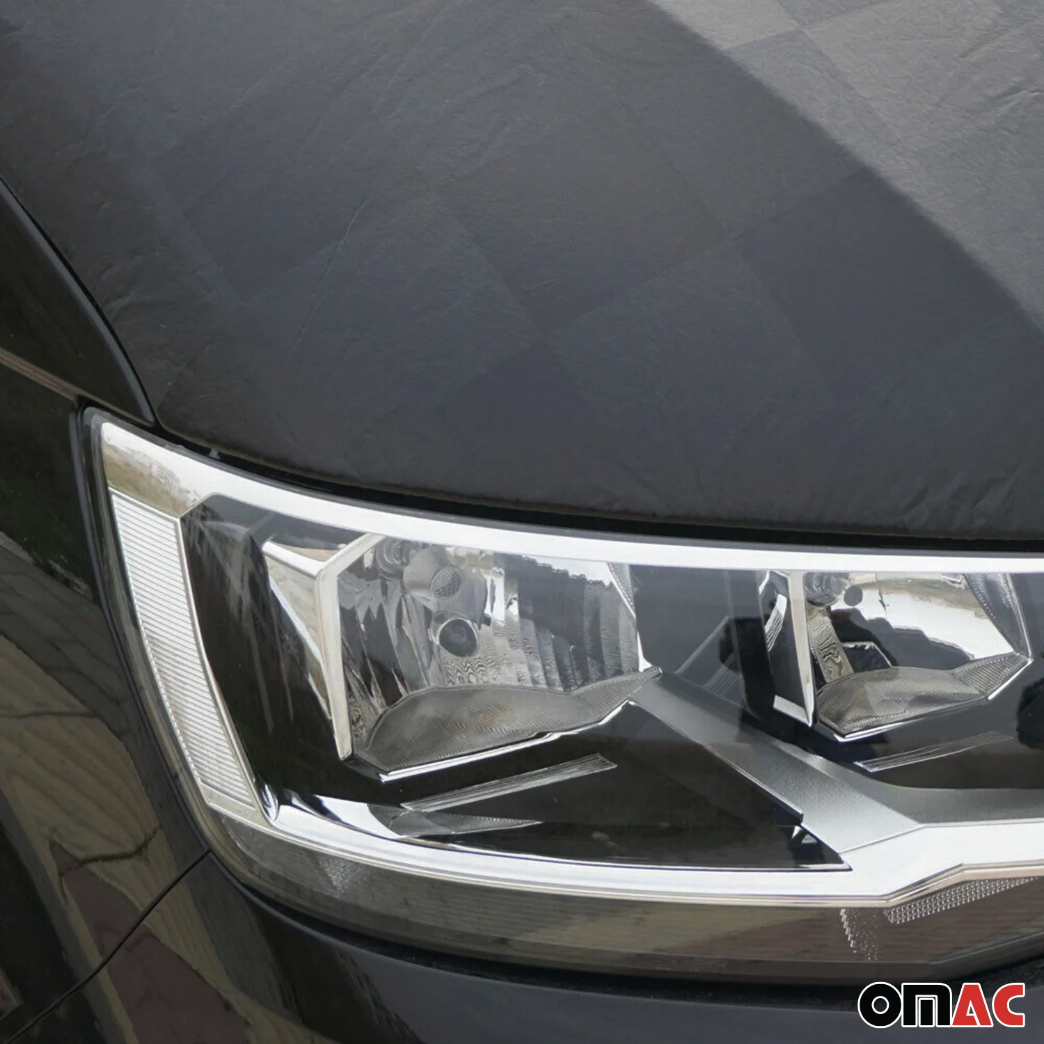 2015-2026 Ford Transit Car Bonnet Mask Hood Bra Black Full Cover Chequered - Image 6