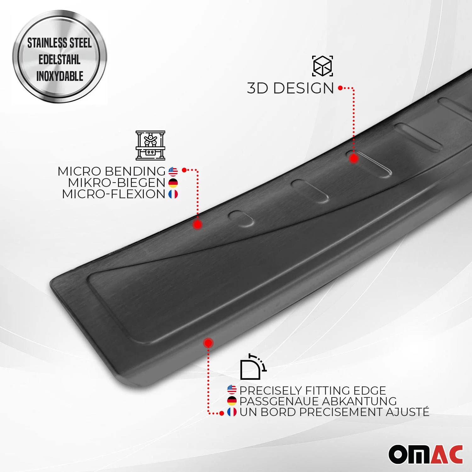2015-2024 Jeep Renegade Rear Bumper Sill Cover Protector Steel Brushed Dark - Image 6