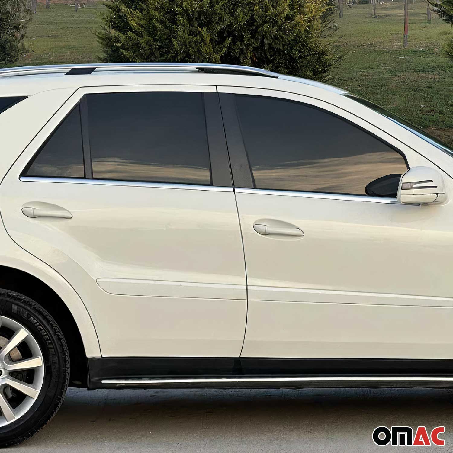 2005-2011 Mercedes M Class W164 Window Molding Trim Streamer S. Steel 4x - Image 3