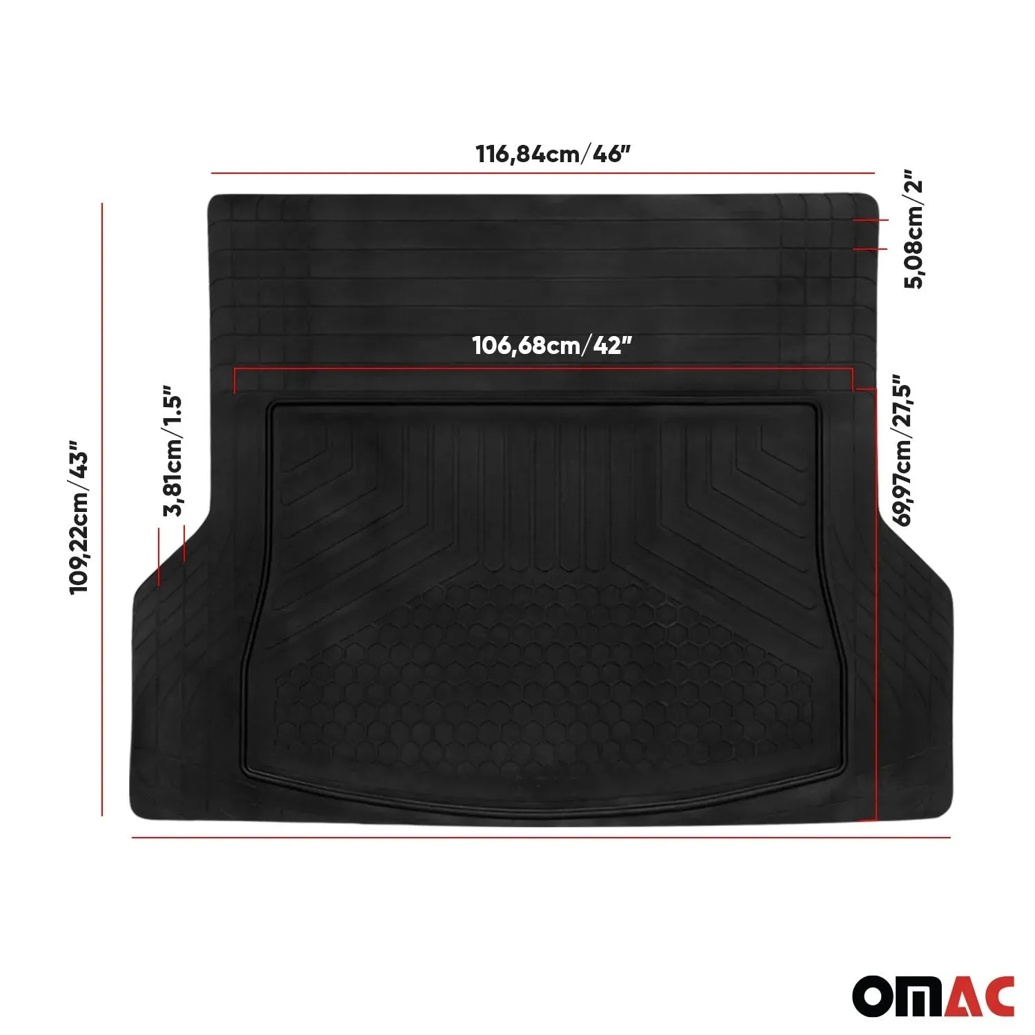 2015-2022 RAM ProMaster City Semi-Custom fit Cargo Mat Liner Waterproof Rubber Black 1Pc - Image 5