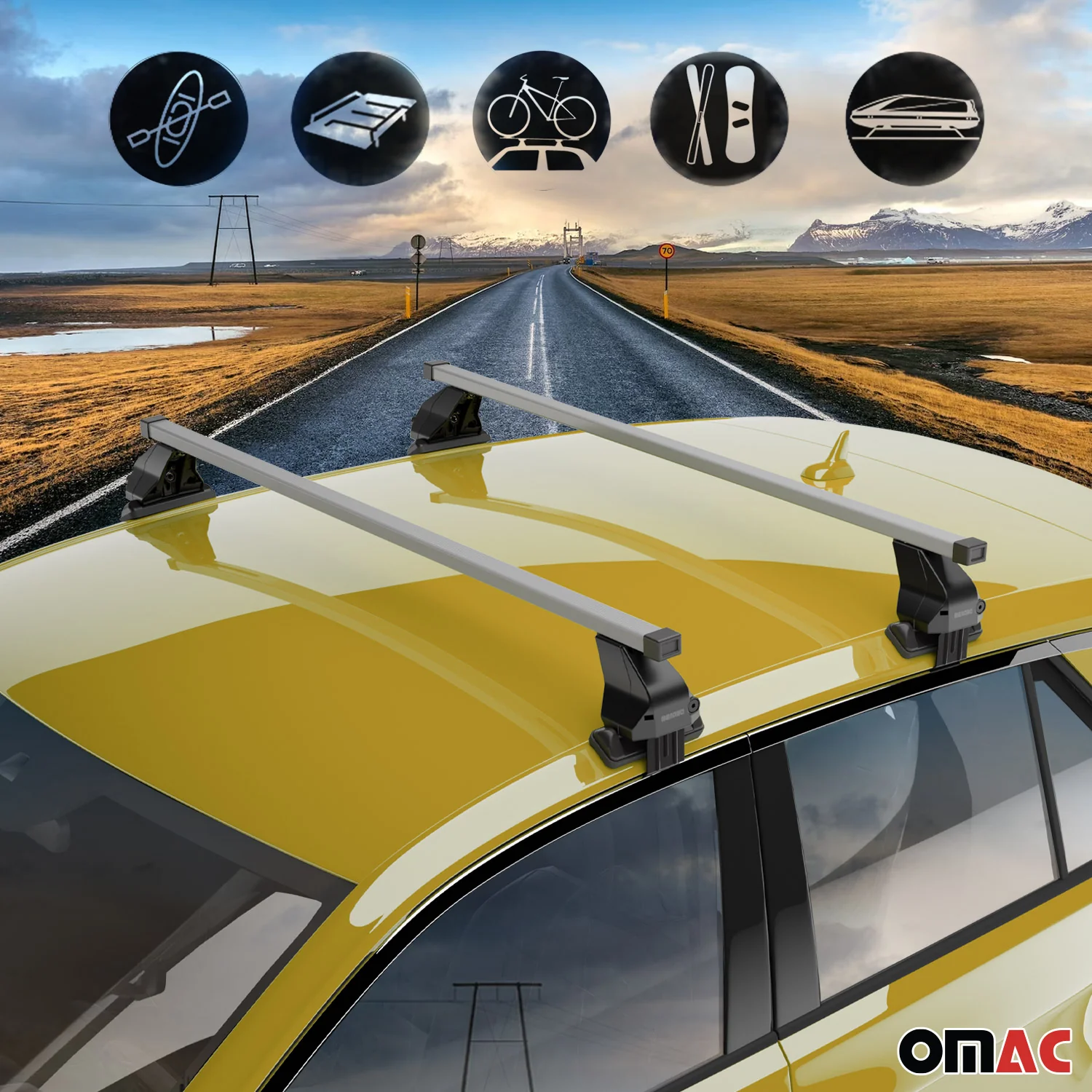 2011-2026 Dodge Durango Roof Rack Cross Bars Silver - Image 3