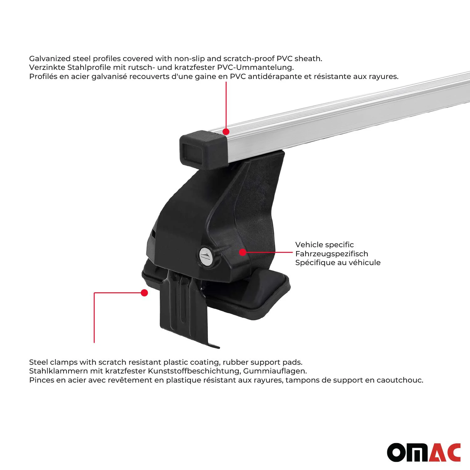 2011-2026 Dodge Durango Roof Rack Cross Bars Silver - Image 5