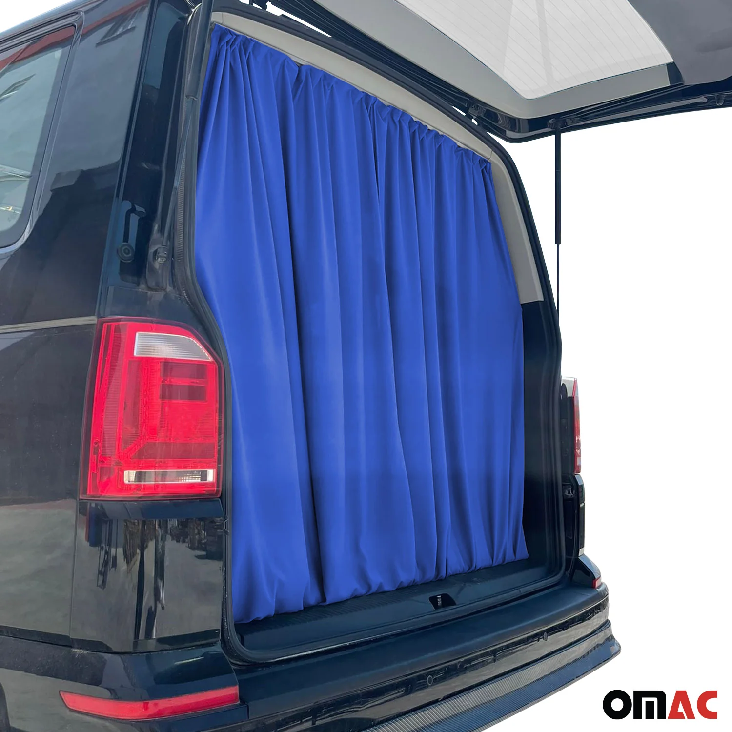 Chevrolet Express Trunk Tailgate Curtains Blue 2 Privacy Curtains - Image 5