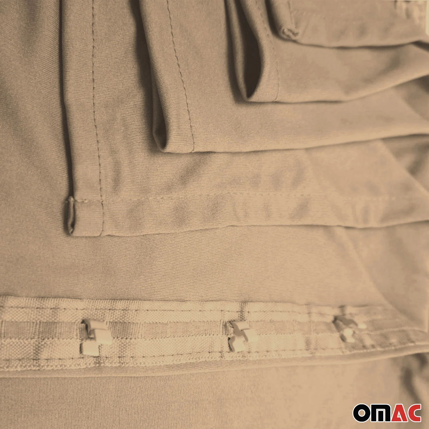 GMC Savana Trunk Tailgate Curtains Beige 2 Privacy Curtains - Image 7