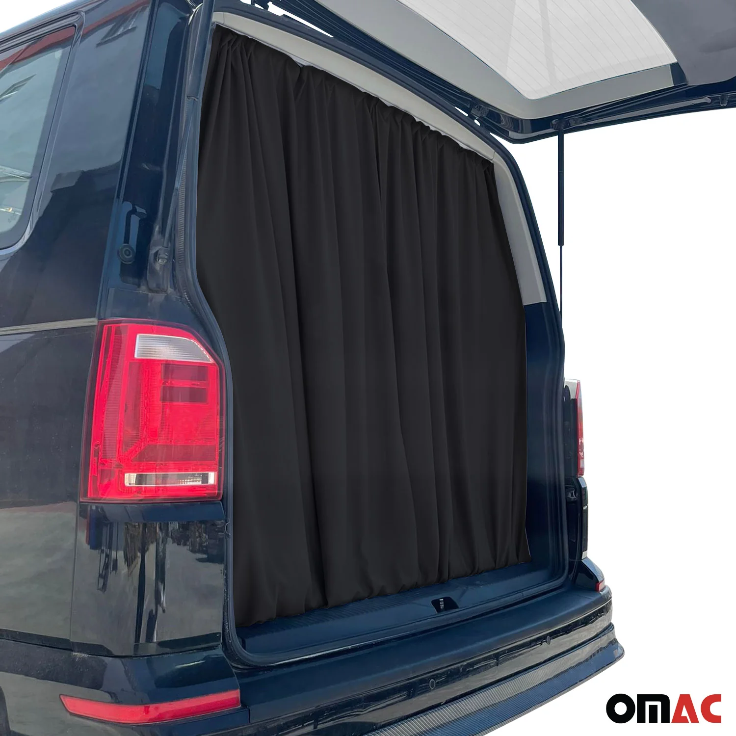 GMC Savana Trunk Tailgate Curtains Black 2 Privacy Curtains - Image 5