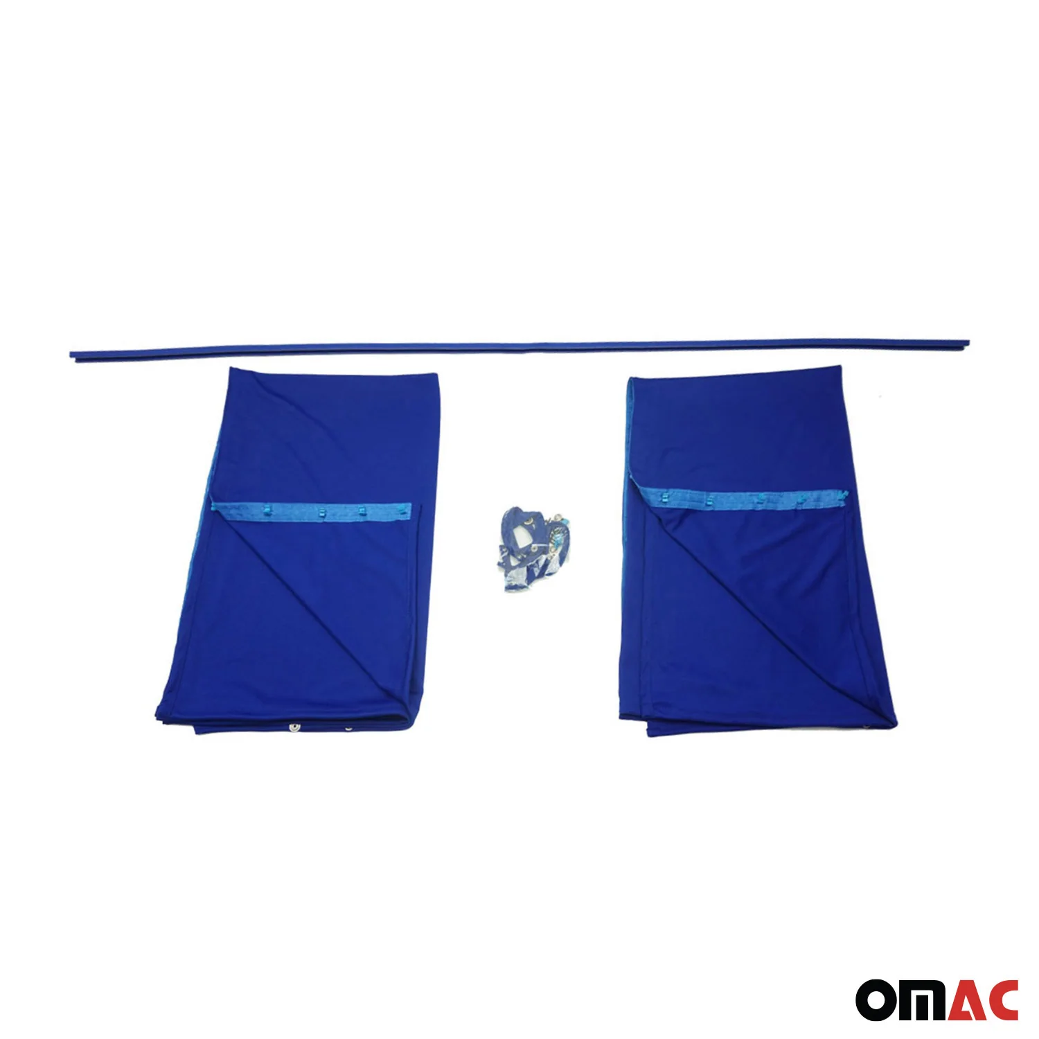 GMC Savana Trunk Tailgate Curtains Blue 2 Privacy Curtains - Image 8