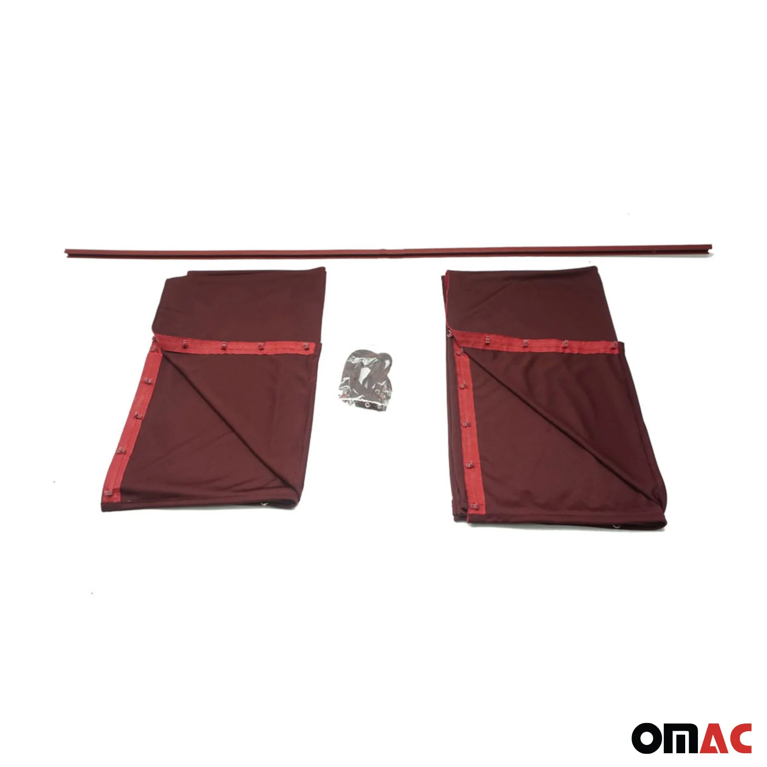 GMC Savana Trunk Tailgate Curtains Red 2 Privacy Curtains - Image 8