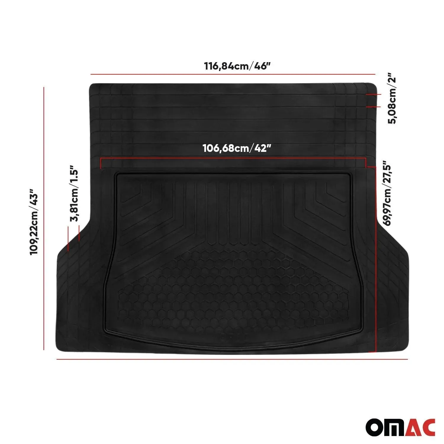 Cargo Liner Trunk Mat Protection Waterproof Rubber 3D Molded Black - Image 5