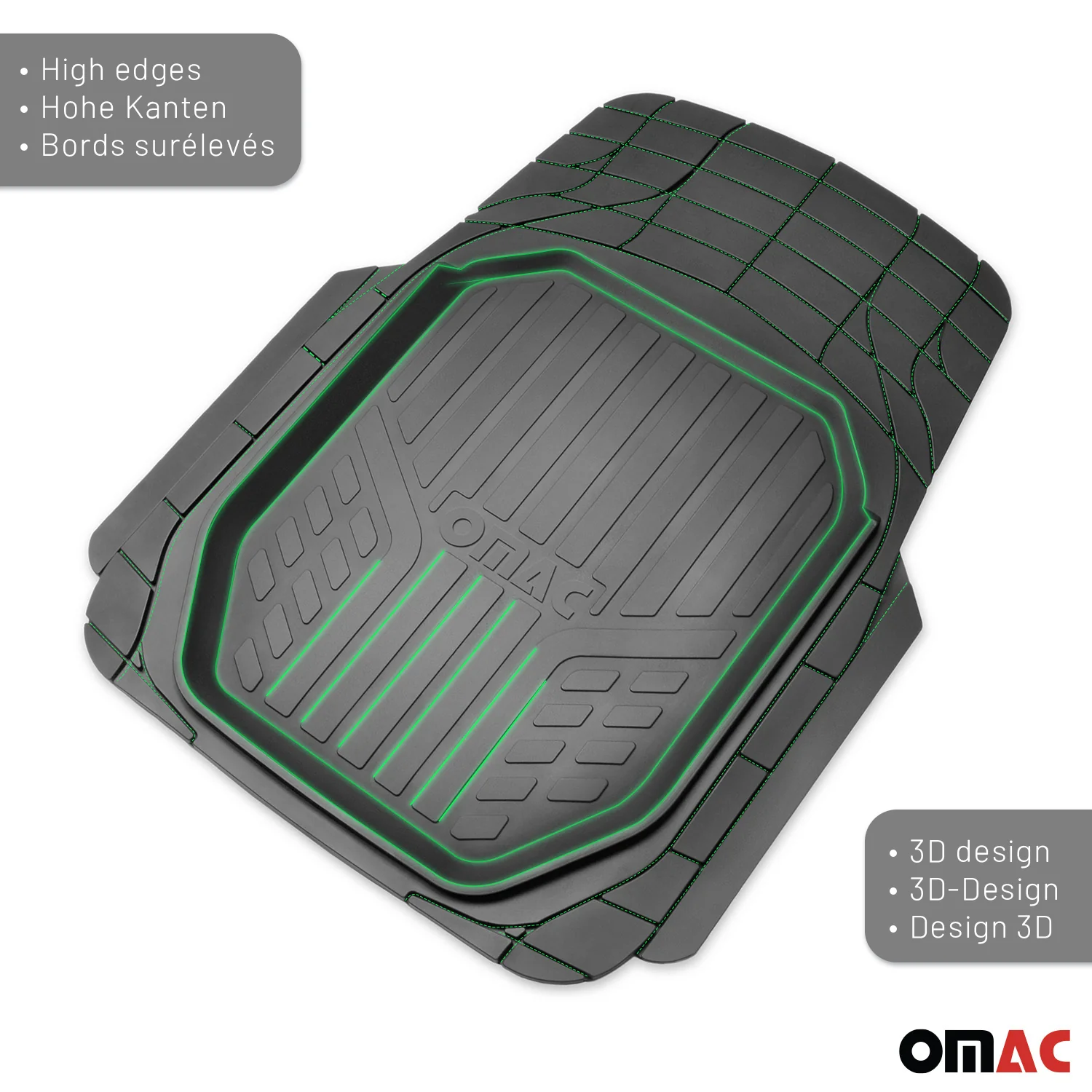 1995-2024 Chevrolet Express & GMC Savana Semi-Custom fit Floor Mats Liner All Weather 3D Black Waterproof 4Pcs - Image 3